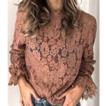 blouse dentelle vieux rose femme