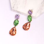 boucles doreilles fantaisie pendantes colorées chic glamour femme 2