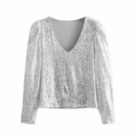 haut à paillettes blouse strass femme tendance mode