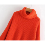 pull rouge à col roulé oversize femme style de parisienne