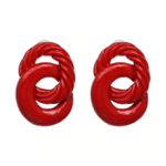 boucles doreilles fantaisies rondes géométriques rouges red bijou femme fantaisie pas cher en ligne