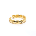 bague torsadée réglable acier inoxydable plaqué or dorée cadeau bijou femme