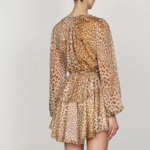 robe imprimé léopard courte à manches longues mode femme en ligne