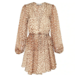 robe imprimé léopard courte à manches longues mode femme printemps 2021 en ligne pas cher
