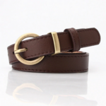 ceinture chic marron café boucle dorée cuir pu femme