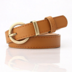 ceinture chic marron clair boucle dorée cuir pu femme