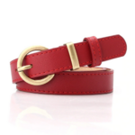 ceinture chic rouge boucle dorée cuir pu femme
