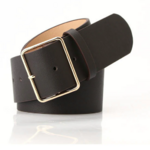ceinture marron foncé café cuir pu boucle dorée carrée