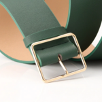 ceinture verte cuir pu boucle dorée carrée mode femme