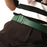 ceinture verte cuir pu boucle dorée carrée tendance la selection parisienne en ligne