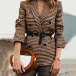 veste blazer à carreaux tendance vintage femme