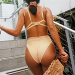 maillot de bain 2 pièces rayé jaune femme chic 2021 original pas cher la selection parisienne