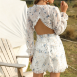 robe courte imprimée fleurie volants manches longues femme la selection parienne