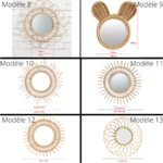miroir en rotin soleil bohème décoration dintérieur
