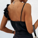 haut top chic noir  à volants femme mode été 2021