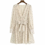 robe blanc écru imprimée femme printemps été 2021 pas chere