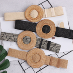ceinture de taille en paille tressée boucle ronde tendance femme idée de style