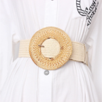 ceinture de taille en paille tressée boucle ronde tendance femme