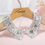 collier faux col claudine tendance à perles et strass nacrées boutique la selection parisienne