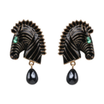 boucles doreilles pendantes fantaisie zèbre noir animal tendance chic bijou femme