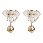boucles doreilles fantaisie pendantes éléphant originales dorées