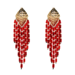 boucles doreilles fantaisies rouges pendantes originales chic femme en ligne pas chères