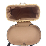 sac à main chic en paille tressé cuir noir femme la selection parisienne