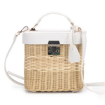 sac à main chic en paille tressé naturel cuir blanc femme tendance