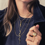 collier pendentif serpent en argent plaqué or idée cadeau bijou femme