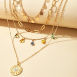 collier sautoir multiple bohème chic doré coloré femme bijou fantaisie