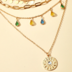 collier sautoir multiple bohème doré coloré femme bijou fantaisie idée cadeau