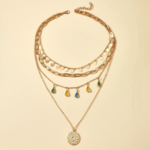 collier sautoir multiple bohème doré coloré femme bijou fantaisie la selection parisienne