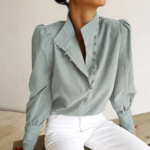 chemisier bleu chic femme vêtement style chic