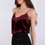 caraco bordeaux velours dentelle femme