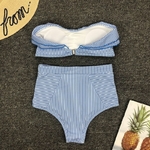 2020-Sexy-taille-haute-Bikini-maillot-de-bain-femmes-volants-maillots-de-bain-ray-Bikini-ensemble