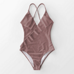 maillot de bain une pièce vieux rose à volants chic femme