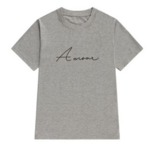 t-shirt gris imprimé amour femme