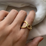 bague en cuivre laiton doré réglable tendance chic femme cadeau pas cher