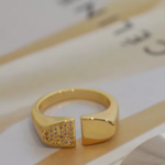 bague en cuivre laiton doré taille réglable tendance chic femme