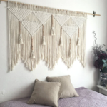 tête de lit en marcramé beige naturel inspiration bohème chic