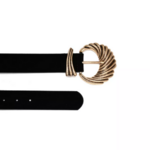 ceinture noire boucle dorée originale chic mode femme