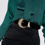 ceinture noire boucle dorée originale chic