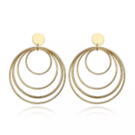 boucles doreilles pendantes dorées rondes rétro chic