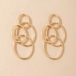 boucles doreilles pendantes dorées rondes rétro en ligne