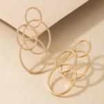 boucles doreilles pendantes dorées rondes rétro tendance