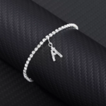 bracelet de cheville argent lettre initiale bijou qualité