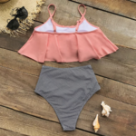 maillot de bain 2 pièces femme culotte haute rose et noir mode femme en ligne