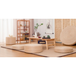 pouf rond jacinthe deau tressé décoration