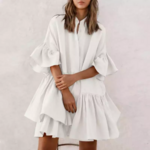 robe chic à volants blanche femme