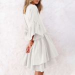 robe courte chic à volants blanche femme